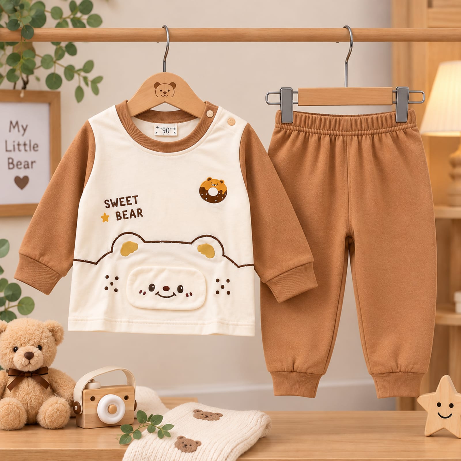Sweet Bear Premium Imported 2-Piece Baby Winter Outfit Set alternate view