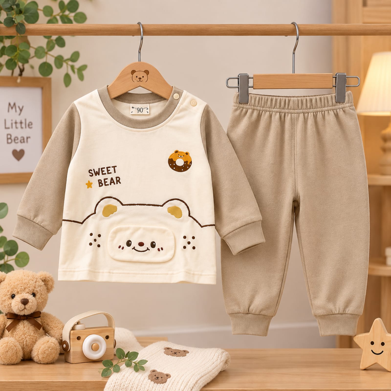 Sweet Bear Premium Imported 2-Piece Baby Winter Outfit Set