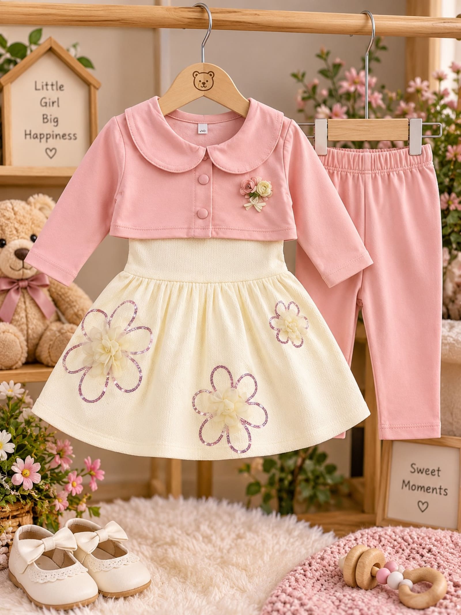 Little Blossom 3-Piece Girls’ Outfit Set