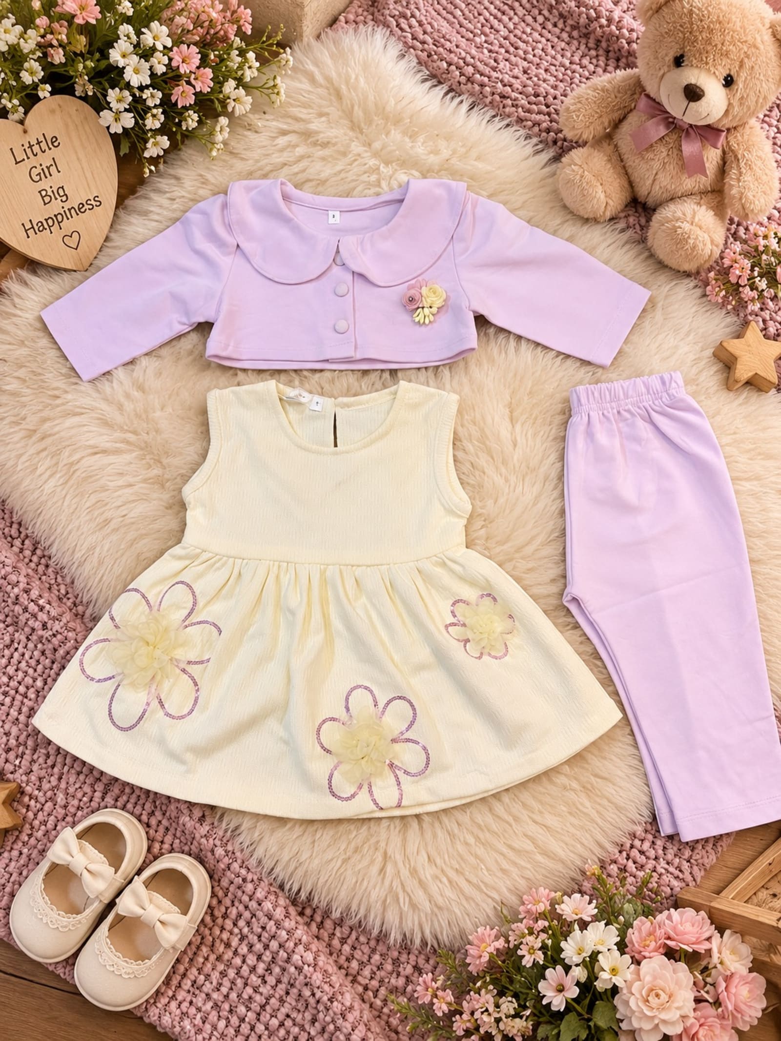 Little Blossom 3-Piece Girls’ Outfit Set