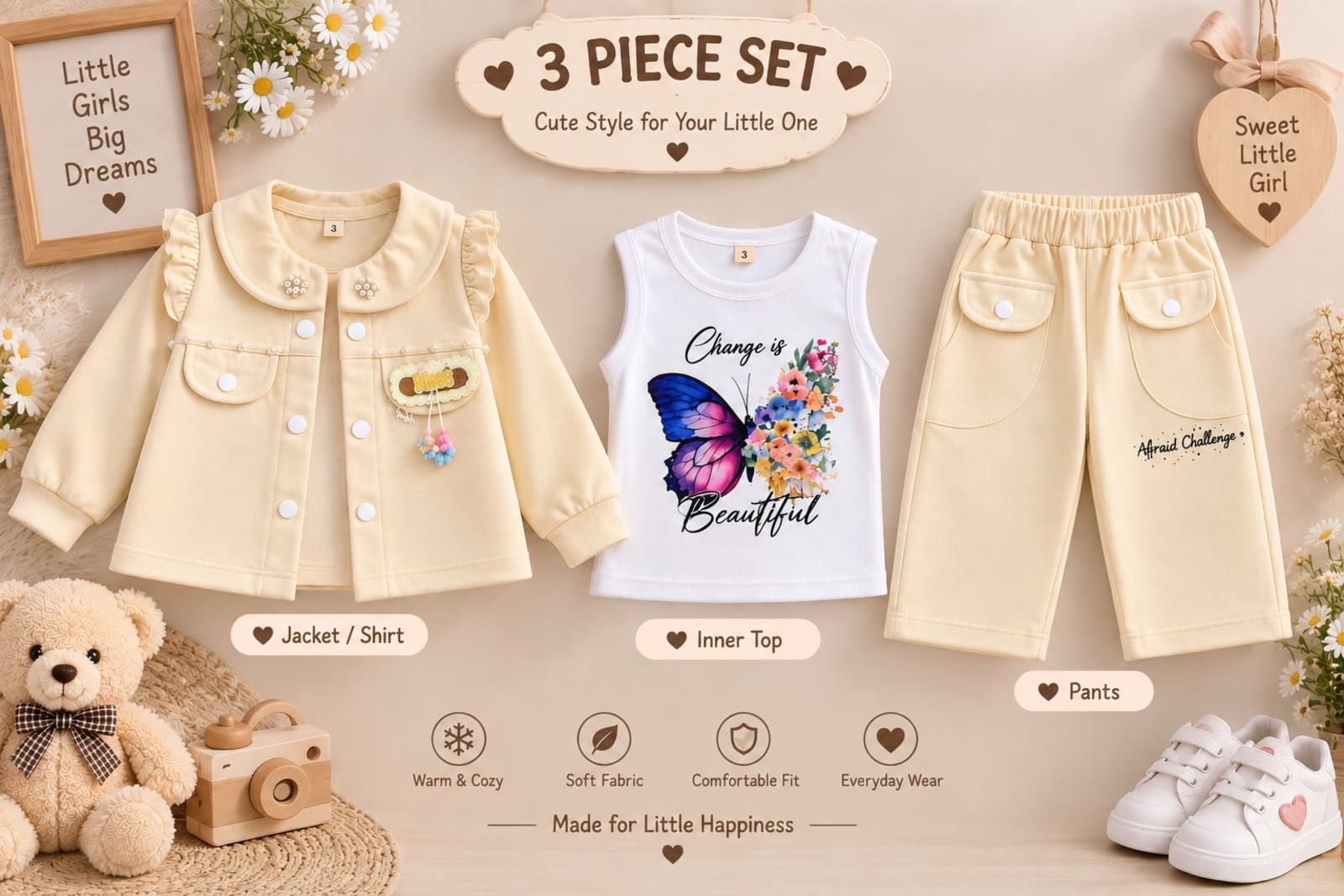 3-Piece Jacket, Inner Top & Pants Set – 3 Colors alternate view