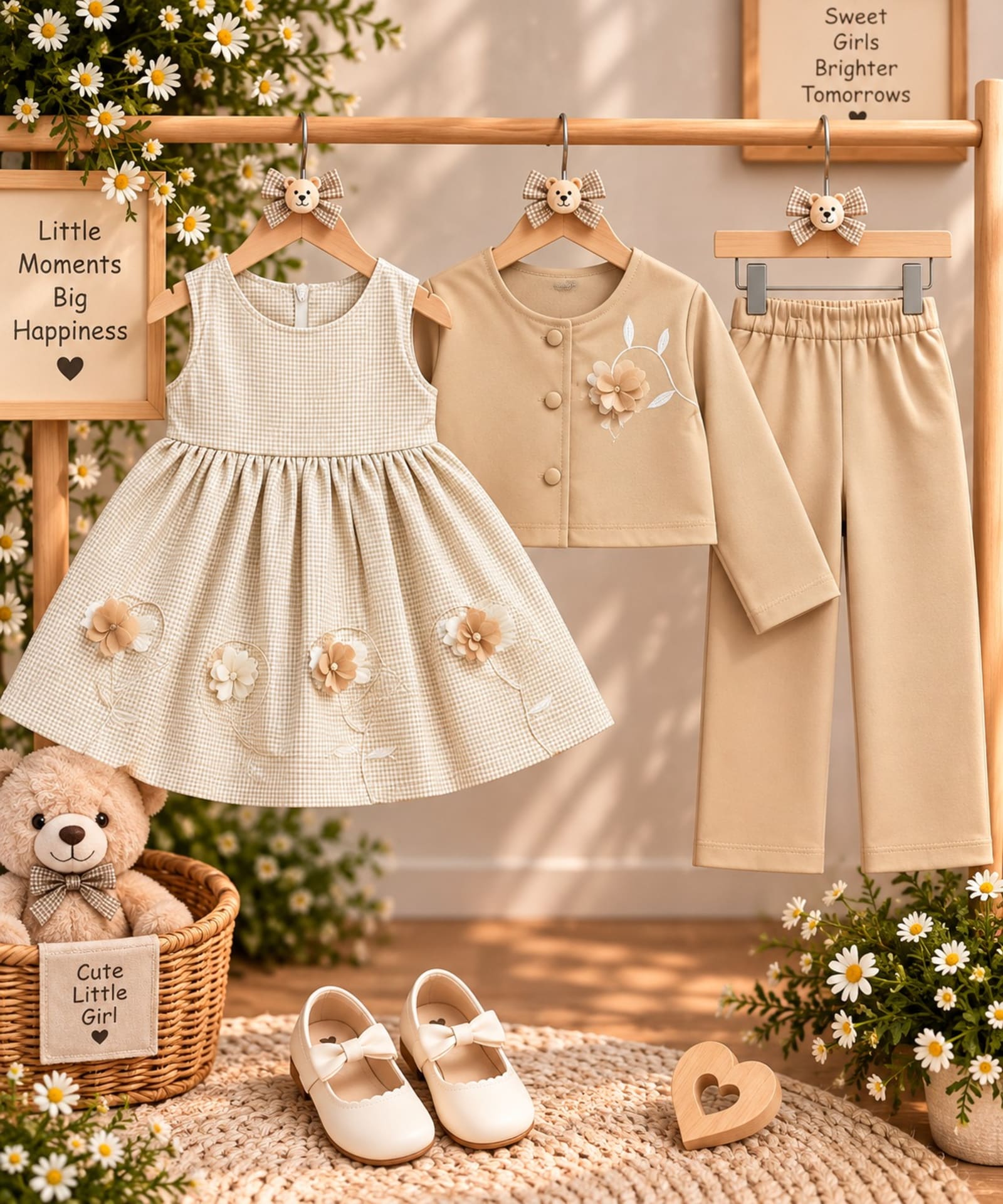 Floral 3-Piece Girls’ Winter Outfit Set – 3 Colors alternate view
