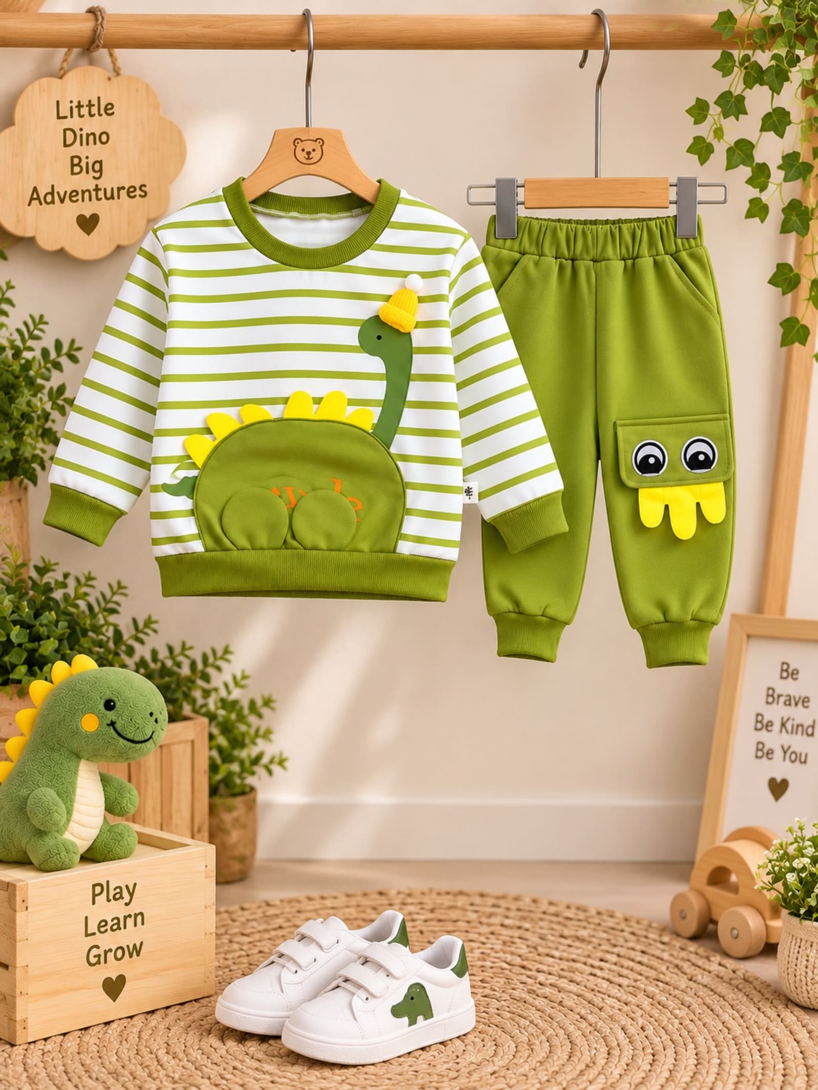 Little Dino 2-Piece Girls Baggy Winter Outfit Set