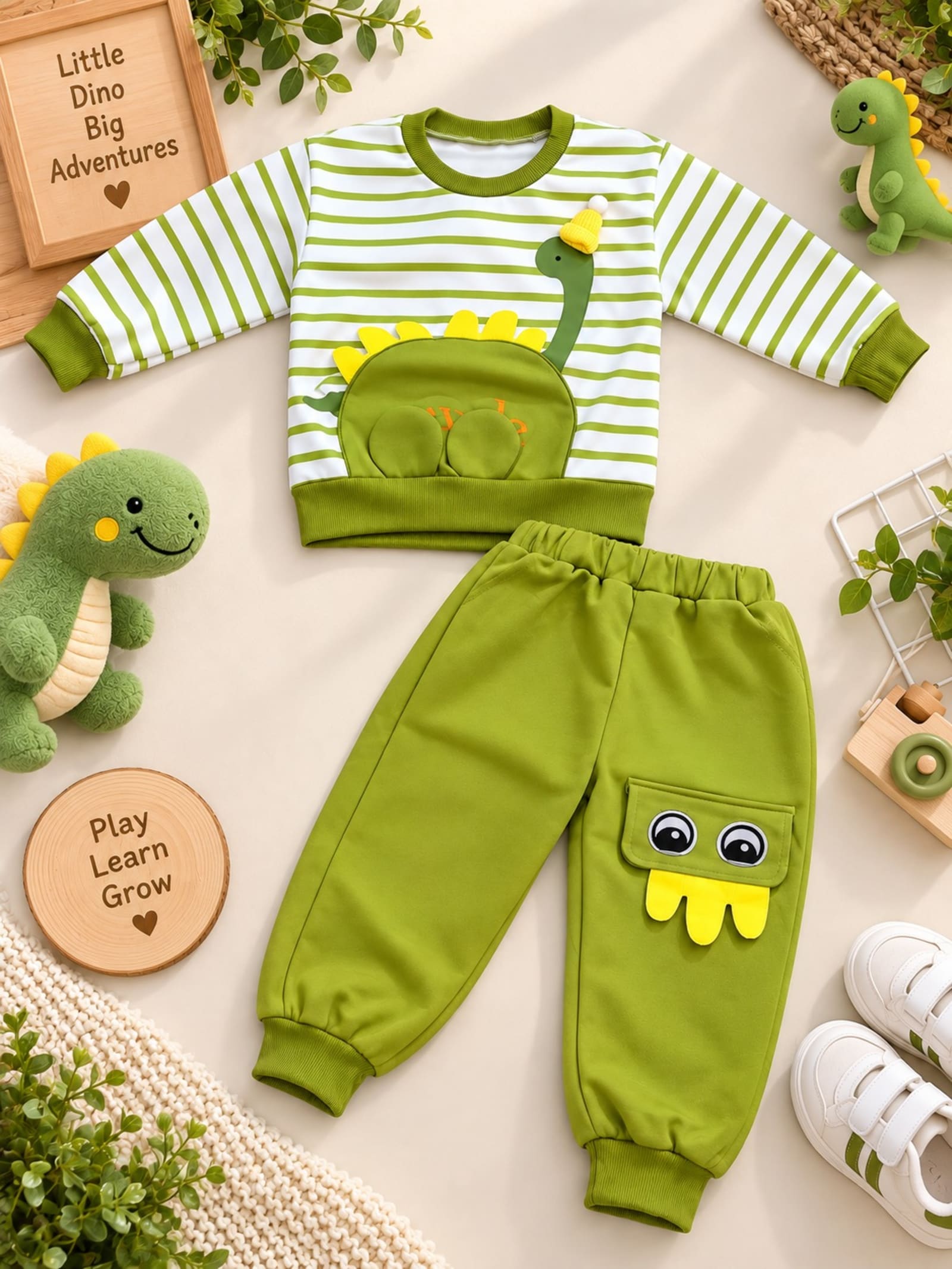 Little Dino 2-Piece Girls Baggy Winter Outfit Set alternate view