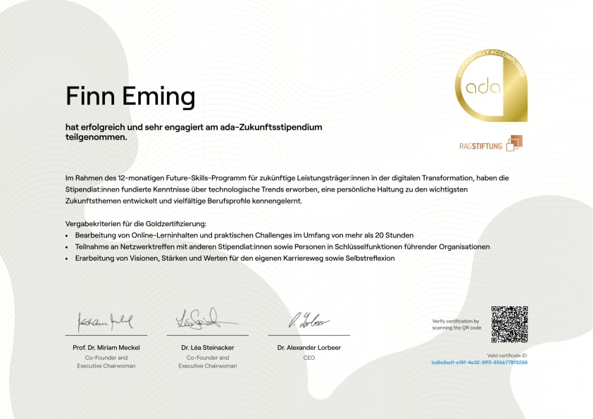 Certificate preview