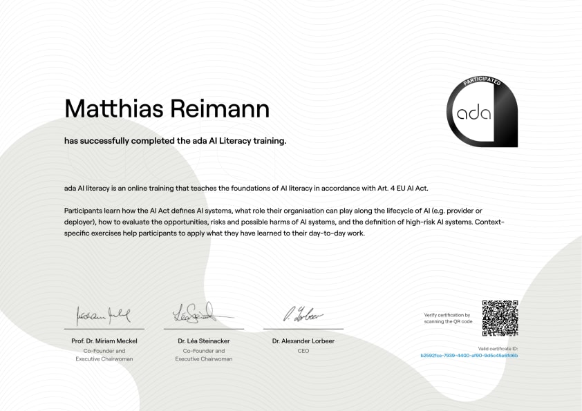 Certificate preview