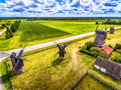Insel Saaremaa, Angla Windmühlen in Leisi Parish