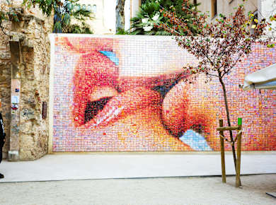 Barcelona, Mural del Beso