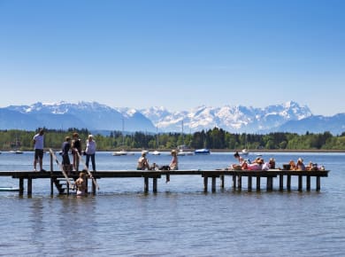 St. Heinrich, Starnberger See, Badegelände St. Heinrich