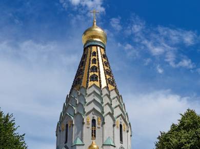 Die Russische Kirche als ein Denkmal der Völkerschlacht.