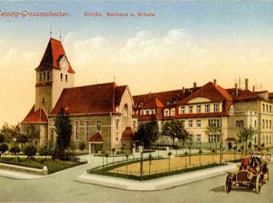 Großzschocher mit Rathaus.