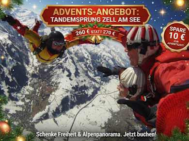 Tandemspringen Salzburg als Geschenk Gutschein für den Flugplatz Zell am See