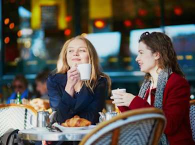 Französisch und Kaffee im Cafe de Flore