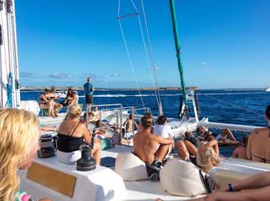 Formentera und s'Espalmador Katamaranfahrt mit BBQ