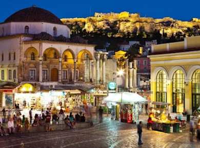 Lebendiger geführter Nachtspaziergang durch Athen