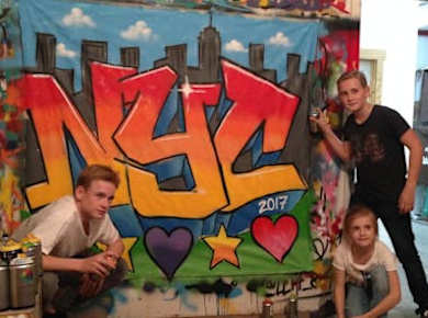 Graffiti-Workshop einer Brooklyn-Gruppe in NYC