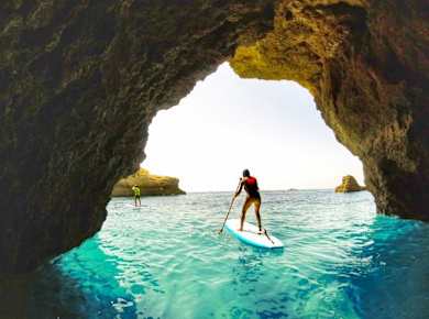 Stand-Up-Paddle-Höhlentour in Albufeira