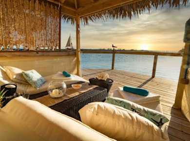 Pearl Island beach escape tour with a private ocean view cabana