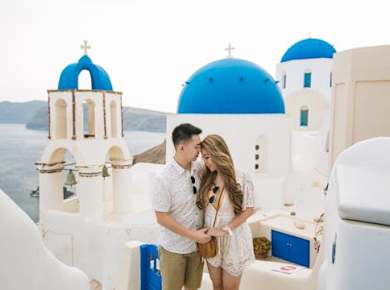 Fotoshooting auf Santorini mit einem Profifotografen
