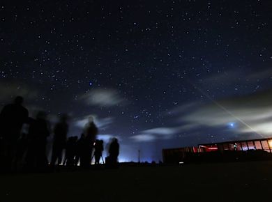 Stargazing Evening at a Beach Restaurant