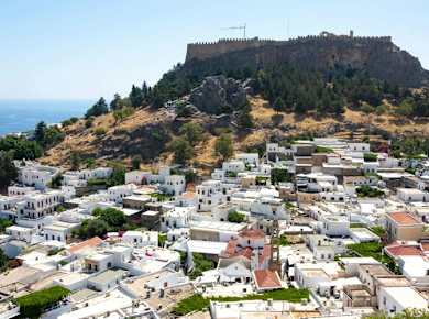 Boat Trip to Lindos with Swim Stops from Kolymbia Port