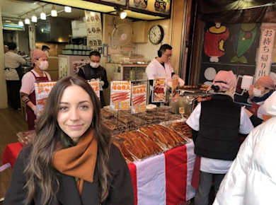 Frühstückstour mit Meeresfrüchten auf dem Außenmarkt von Tsukiji