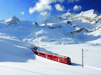 St. Moritz Day Tour from Milan with Iconic Bernina Red Train Ride