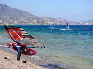 Windsurfing in Chicken Bay Karpathos