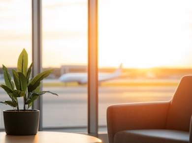 Eingang zur Business-Lounge des Flughafens Dong Hoi
