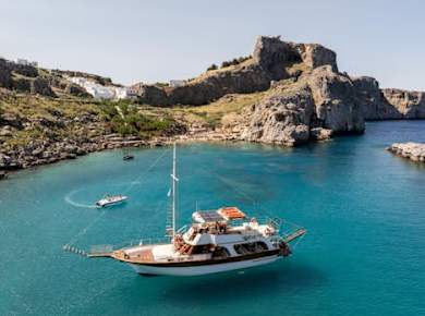Lindos full-day cruise experience with lunch and snorkeling