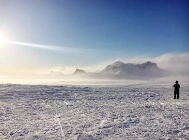 Snowmobiling and secret lagoon