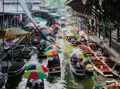 Damnoen Saduak Floating Market und Maeklong Railway Market - geführte Tour