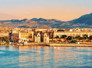 Palermo coast boat tour with drinks and fresh fruit on board