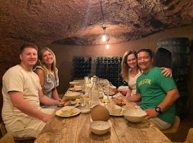 Candlelit wine tasting experience in an ancient Roman cave