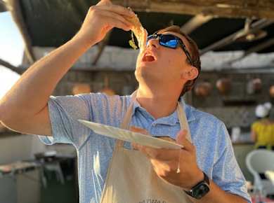 Pizzakurs in einem Zitronenhain am Meer in Meta di Sorrento