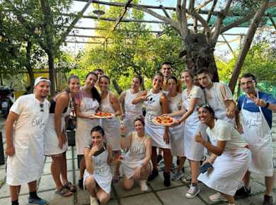Praktischer Kurs für italienische Pizza im Garten von Sorrento
