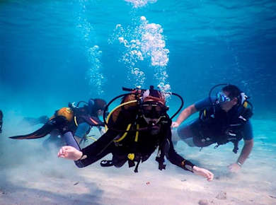 Beginner scuba diving session by speedboat with transfer