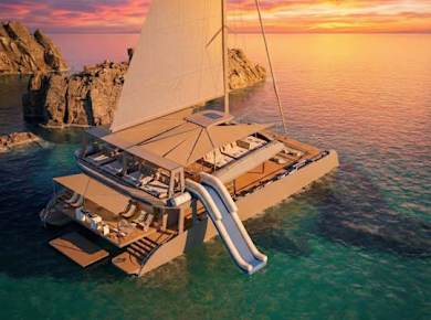 Palma Bay premium catamaran with dinner, swim and optional VIP area
