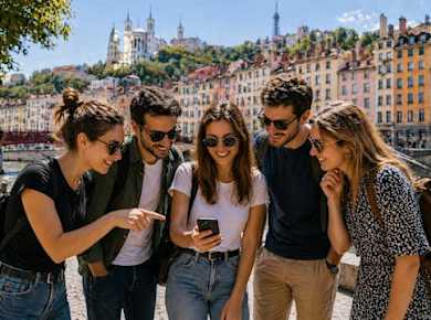 Lyon city outdoor mystery game through historic streets