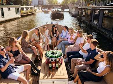 Amsterdam Canal Booze Cruise with Unlimited Drinks