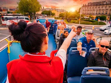 Evening panoramic bus tour of Dublin with a live guide
