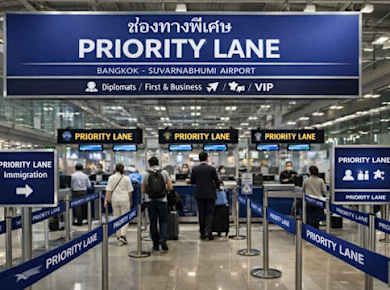 Prioritätsspur am Flughafen Bangkok mit Butler und optionalem Buggy