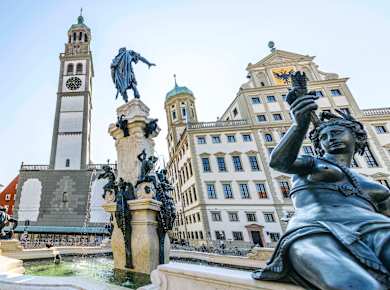 Augsburg, Augustus-, Merkur- und Herkulesbrunnen