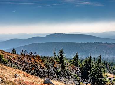 Blick auf den Brocken im Harz