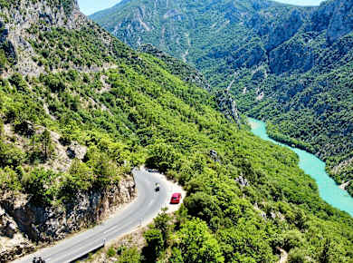 Route in der Verdon-Schlucht