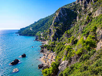 Pelekas (Insel Korfu), Mirtiotissa Beach