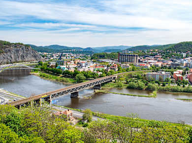 Region Ústí, Blick auf Ústí nad Labem