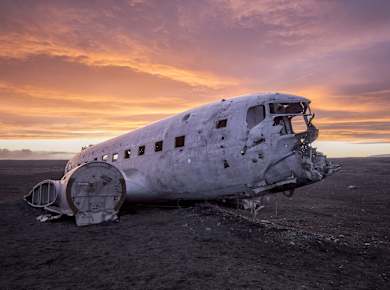 Vík í Mýrdal, Flugzeugwrack am Sólheimasandur