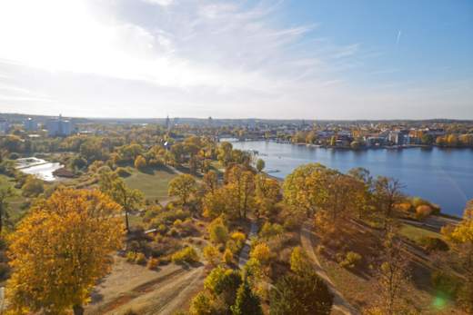 Blick vom Flatowturm auf den Park Babelsberg, Foto: André Stiebitz, Lizenz: PMSG SPSG