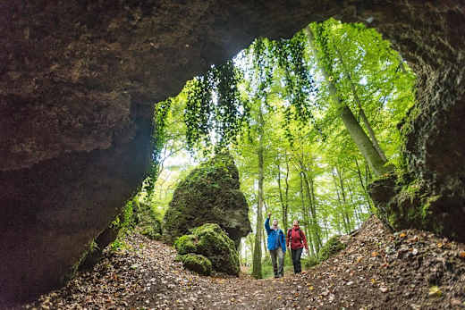 Birresborner Eishöhlen Blick aus der Höhle